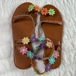 Multicoloured daisy sandals size 6- 6 1/2